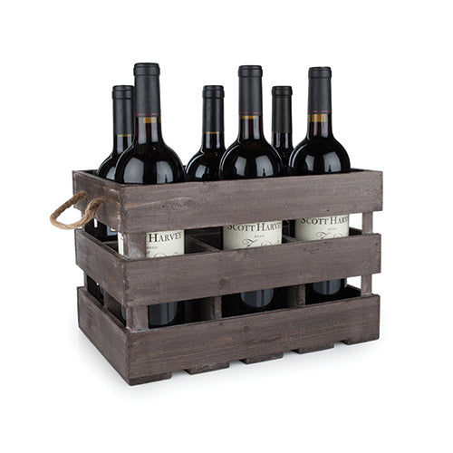 Wooden 6-Bottle Crate by Twine®
