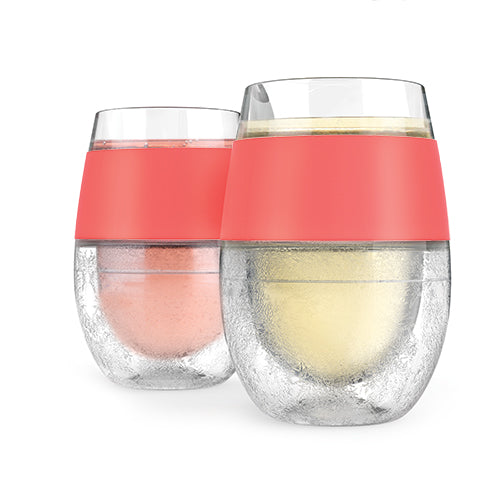 Wine FREEZE™ Cooling Cups in Coral (set of 2) by