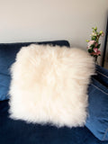 Square Furry Pillow. - Sheepskin