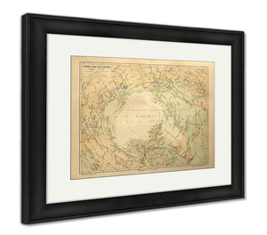 Framed Print, Old Map Of The Arctic Circle Lands - Essentials from JayCar