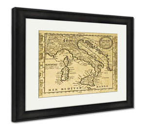 Framed Print, Italy Old Map - Essentials from JayCar