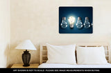 Metal Panel Print, Illuminated Light Bulb In A Row Of Dim Ones Concept For Creativity Innovation - Essentials from JayCar