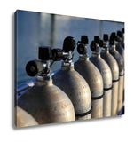 Gallery Wrapped Canvas, Row Of Compressed Air Tanks Like They Are Used During A Diving Trip - Essentials from JayCar