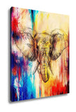 Gallery Wrapped Canvas, Elephant With Floral Ornament Pencil Drawing On Paper Color Effect And Computer - Essentials from JayCar