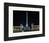 Framed Print, Night View At Heroes Square In Budapest - Essentials from JayCar