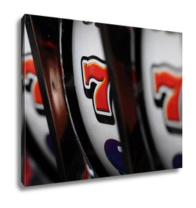 Gallery Wrapped Canvas, Close Up Of Three Seven Jackpot On Casino Slot Machine - Essentials from JayCar