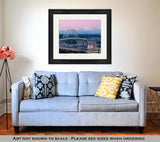 Framed Print, Alpenglow On Mount St Helens Mt Rainier Portlands Fremont Bridge - Essentials from JayCar
