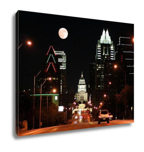 Gallery Wrapped Canvas, State Capitol Building At Night In Downtown Austin Texas - Essentials from JayCar