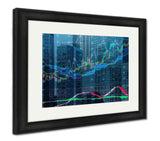 Framed Print, Forex Chart Over The Of The Skyscrapers Of The International Business Centre In - Essentials from JayCar