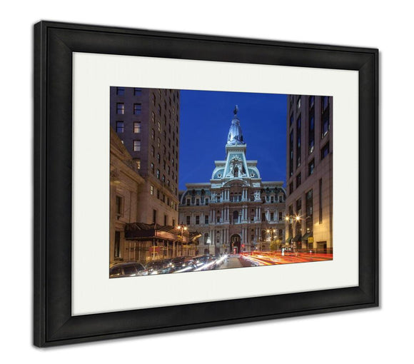 Framed Print, City Hall At Night In Philadelphipennsylvania - Essentials from JayCar