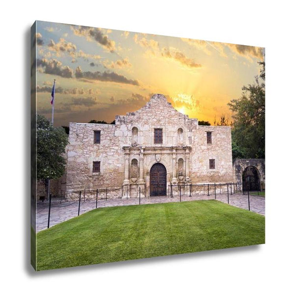 Gallery Wrapped Canvas, Exterior View Of Historic Alamo Shortly After Sunrise - Essentials from JayCar
