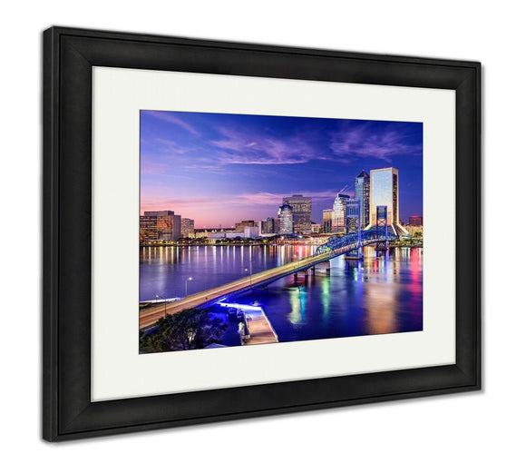Framed Print, Jacksonville Floridusdowntown City Skyline - Essentials from JayCar