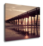 Gallery Wrapped Canvas, Jacksonville Beach Fishing Pier In Early Morning - Essentials from JayCar