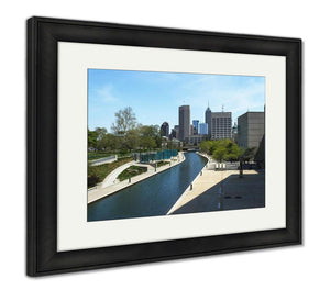 Framed Print, Water Canal In Downtown Indianapolis Indiana - Essentials from JayCar