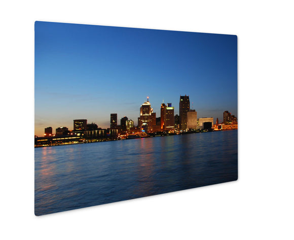 Metal Panel Print, Detroit City Skyline At Night - Essentials from JayCar