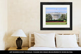 Framed Print, White House From South Lawn On Summer Day Flowers And Fountain Truman - Essentials from JayCar