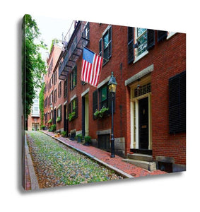 Gallery Wrapped Canvas, Acorn Street Beacon Hill Cobblestone Boston In Massachusetts USA - Essentials from JayCar