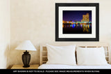 Framed Print, Marina And Apartment Building At Night In Baltimore Maryland - Essentials from JayCar