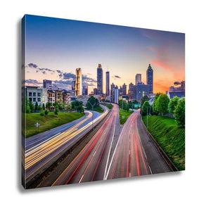 Gallery Wrapped Canvas, Atlantgeorgiusdowntown City Skyline Over Freedom Parkway - Essentials from JayCar