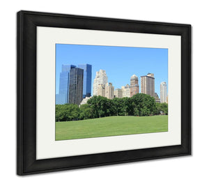 Framed Print, Central Park And Manhattan Skyline At Spring Time New York City - Essentials from JayCar