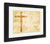 Framed Print, Old Faithful Cross On Parchment - Essentials from JayCar