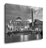 Gallery Wrapped Canvas, Colosseum Rome Vatican Place Saint Peter Cathedral Black White - Essentials from JayCar