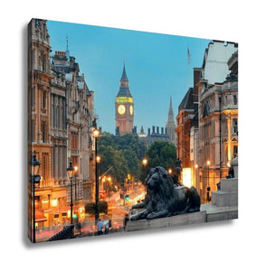 Gallery Wrapped Canvas, Street View Of Trafalgar Square At Night In London - Essentials from JayCar