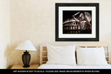 Framed Print, Colosseum Roman Legionary Soldier Front Coliseum Night Time - Essentials from JayCar
