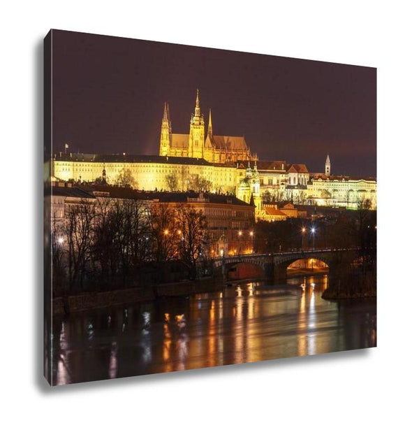 Gallery Wrapped Canvas, Prague Castle Charles Bridge Little Quarter Night Prague Czech - Essentials from JayCar