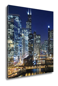 Gallery Wrapped Canvas, Chicago At Night - Essentials from JayCar