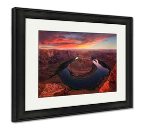 Framed Print, Beautiful Sunset View Of Horseshoe Bend - Essentials from JayCar