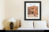 Framed Print, Front View Of The Famous Alkhazneh Aka Treasury With Camels R - Essentials from JayCar