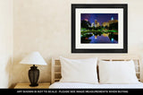 Framed Print, The Charlotte Skyline Seen At Marshall Park In Charlotte North - Essentials from JayCar