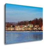 Gallery Wrapped Canvas, The Famed Philadelphias Boathouse Row In Fairmount Dam Fishway - Essentials from JayCar