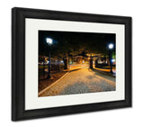 Framed Print, The Cobblestone Driveway To Johns Hopkins University At Night I - Essentials from JayCar