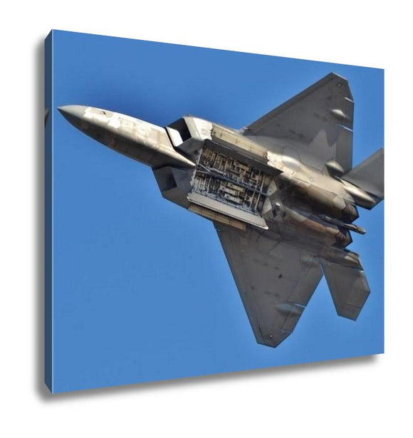 Gallery Wrapped Canvas, F22 Raptor With Weapons Bay Deployed - Essentials from JayCar