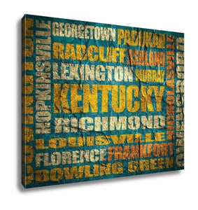 Gallery Wrapped Canvas, Kentucky State Cities List - Essentials from JayCar