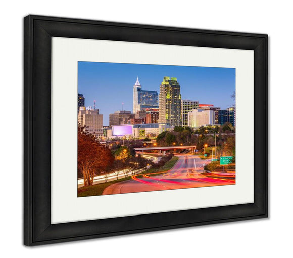 Framed Print, Raleigh Skyline - Essentials from JayCar