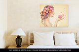 Gallery Wrapped Canvas, Fantasy Art Beauty Girl Takes Beautiful Flowers Her Hands - Essentials from JayCar