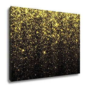 Gallery Wrapped Canvas, Gold Sparkle Glitter Glitter Stars Sparkling Flow - Essentials from JayCar