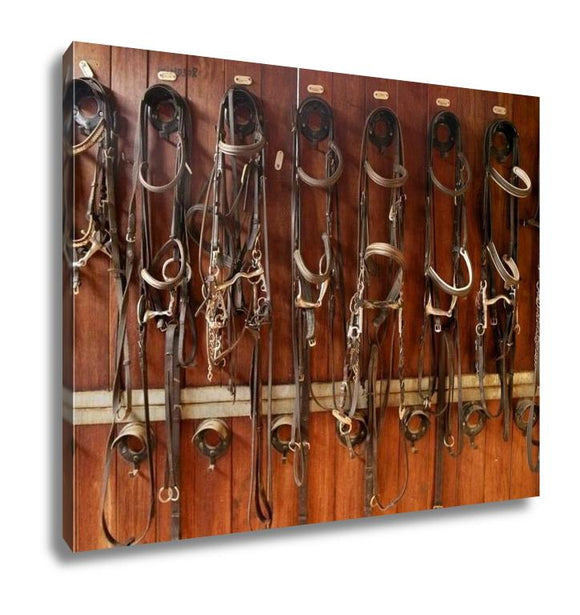 Gallery Wrapped Canvas, Horse Riders Complements Rigs Reins Leather Over Wood - Essentials from JayCar