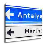 Gallery Wrapped Canvas, Road Sign Antalya Marina Isolated - Essentials from JayCar
