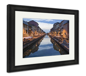 Framed Print, Milans Main Night Entertainment Area At Dusk - Essentials from JayCar