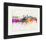Framed Print, Mexico City V2 Skyline In Watercolor - Essentials from JayCar