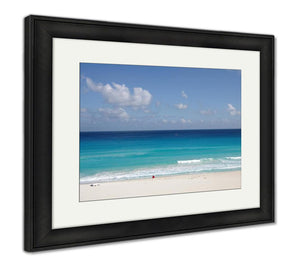 Framed Print, The Turquoise Water Of Caribbean Sea Cancun Mexico - Essentials from JayCar