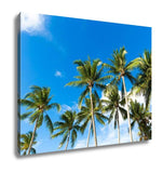 Gallery Wrapped Canvas, Tropical Palm Trees In The Blue Sunny Sky - Essentials from JayCar