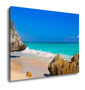 Gallery Wrapped Canvas, Tulum Beach Near Cancun Turquoise Caribbean - Essentials from JayCar