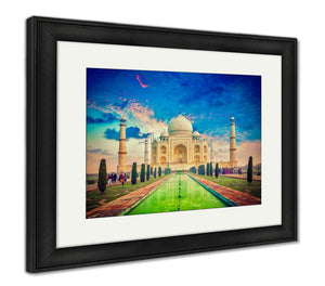 Framed Print, Taj Mahal On Sunrise Sunset Agra India - Essentials from JayCar