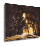 Gallery Wrapped Canvas, Inside Of The Mine Shaft With Fog Illustration Digital Painting - Essentials from JayCar