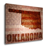 Gallery Wrapped Canvas, Vintage Oklahoma Map - Essentials from JayCar